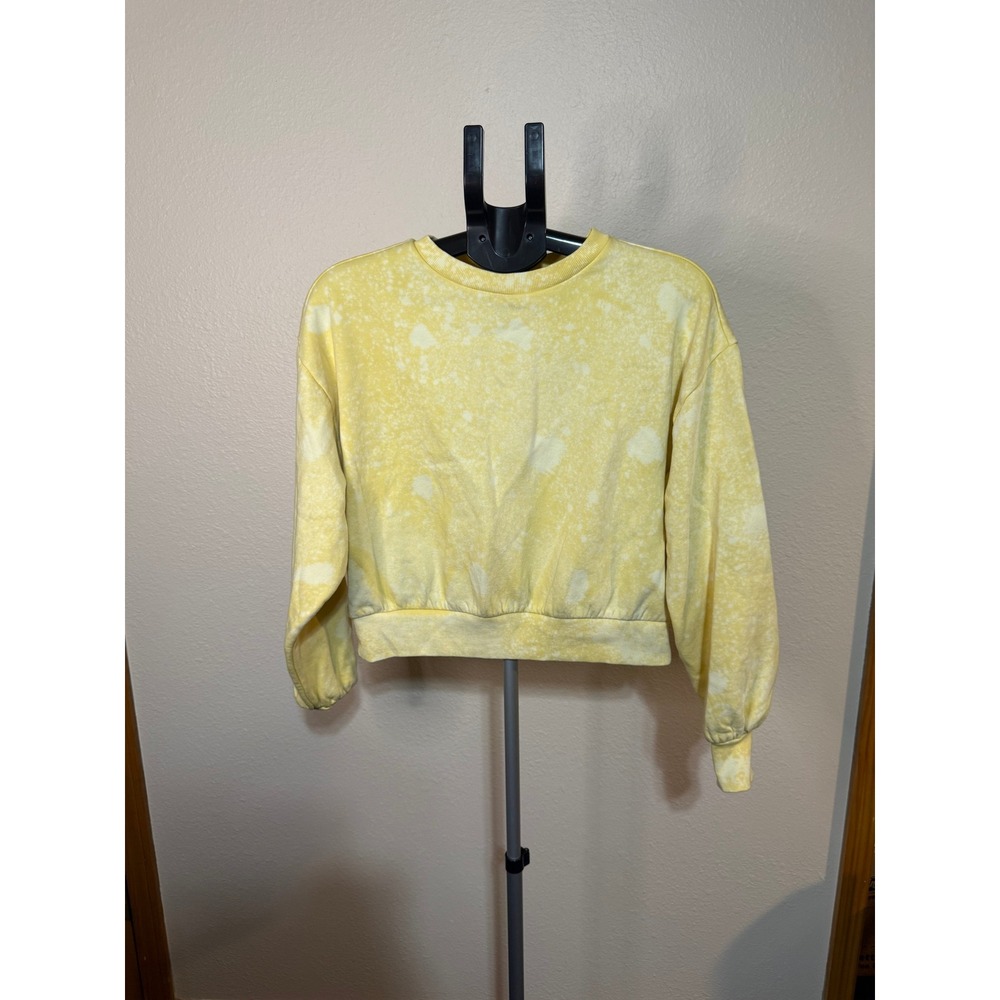 Daily Practice Anthropologie Yellow Acid Wash Cropped Sweatshirt XS Pullover